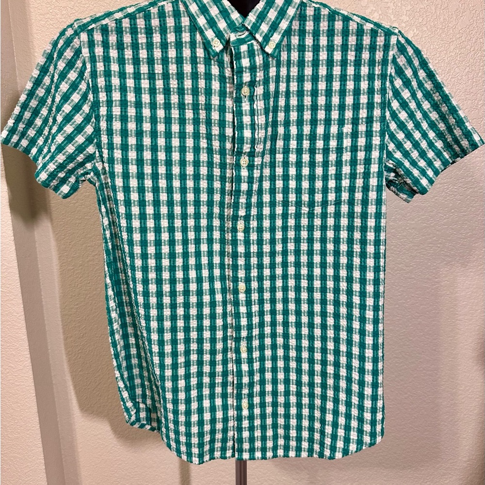 Crewcuts Boys Seersucker Gingham Shirt size 14